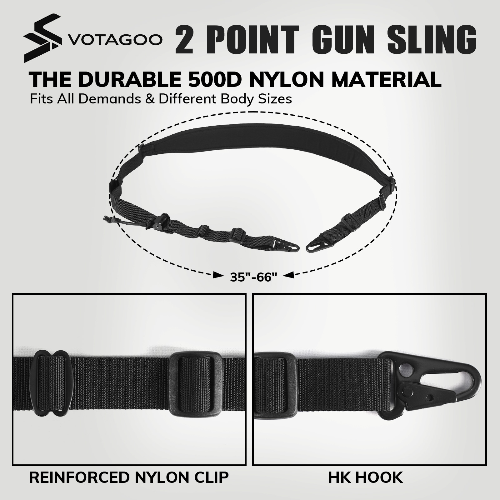VOTAGOO Tactical 2 Point Sling - Tactical Sling 2 Point Quick Adjust Rifle recension och pris