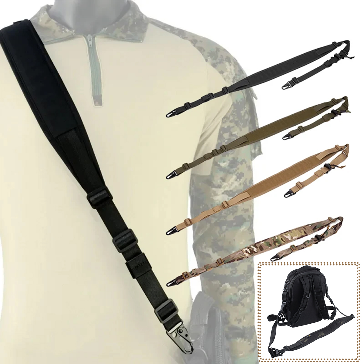 Tactical Padded Rifle Sling Sw - Tactical Sling 2 Point Quick Adjust Rifle recension och pris