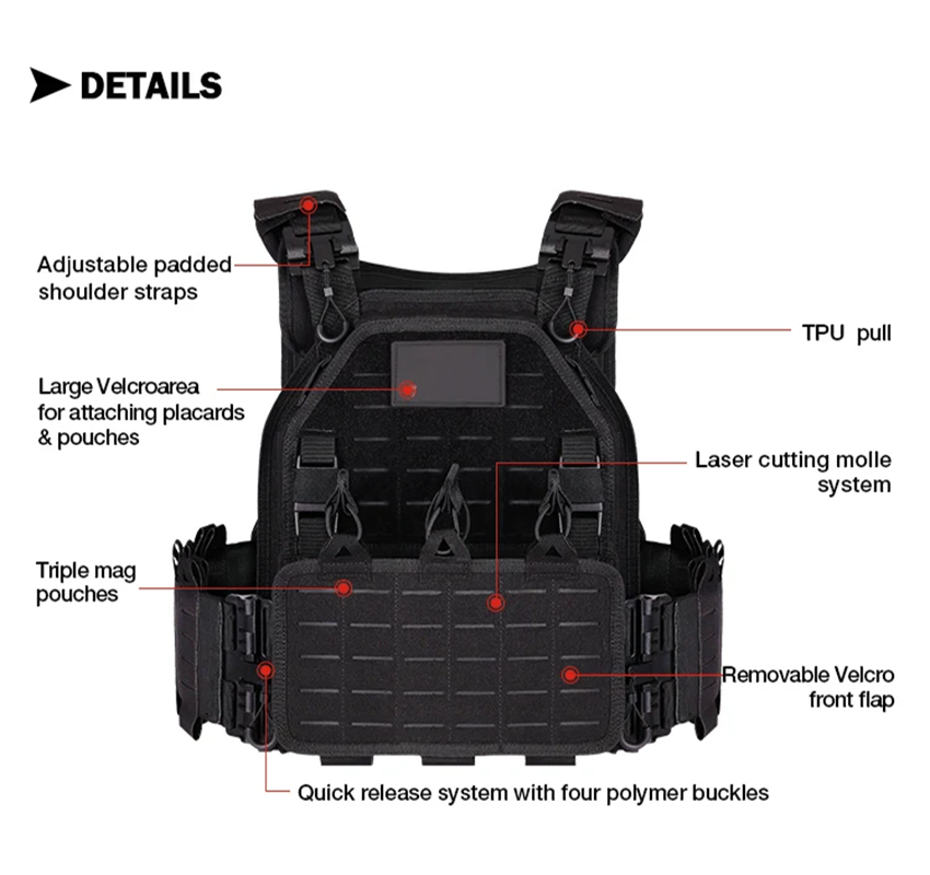 YAKEDA 6094 Tactical Vest Mili - Molle Tactical Vest Military Laser Cut recension och pris